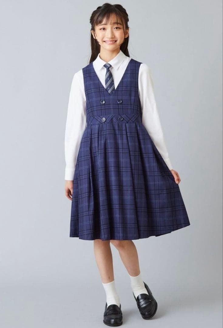 【CHOPIN】ネイビー チェック柄 フォーマルドレス セット