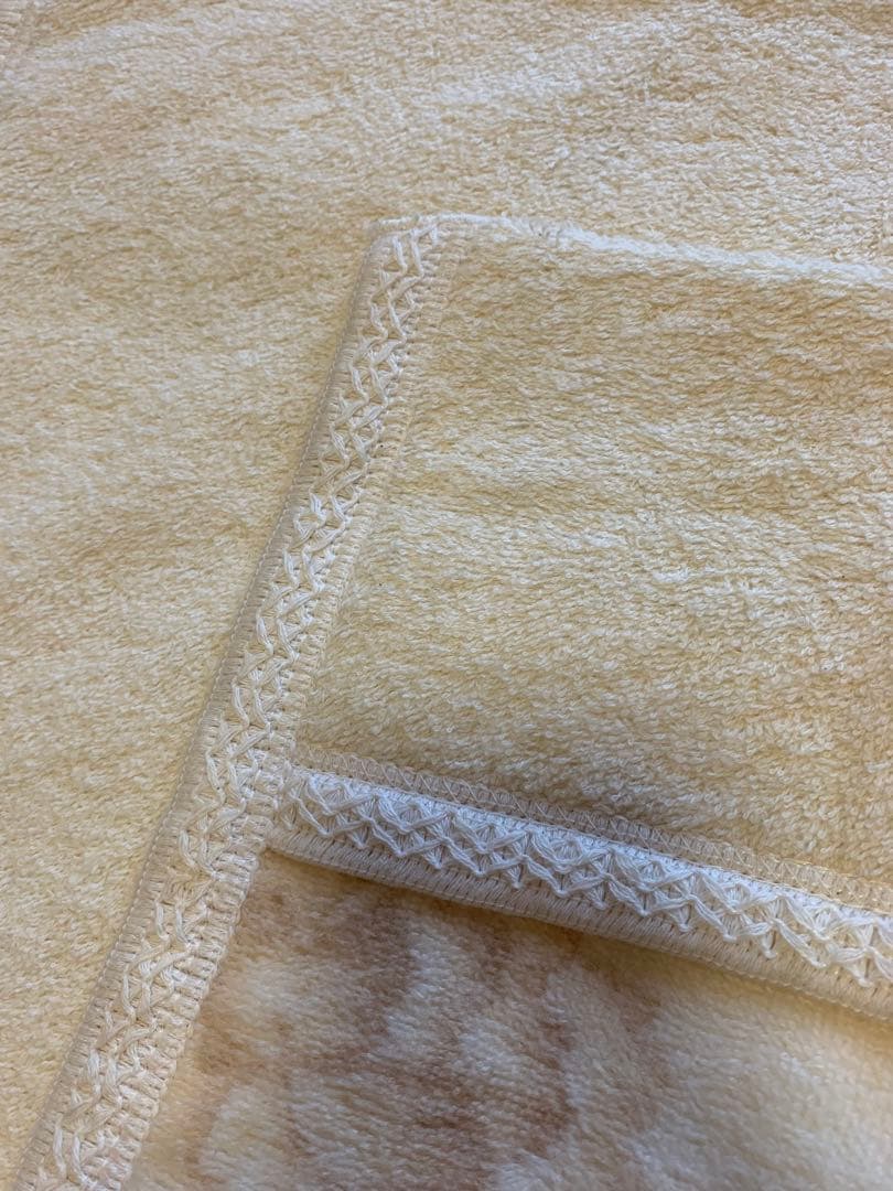 未使用タグ付き京都西川タオルケット日本製シングルサイズ綿100%クリーム色高品質