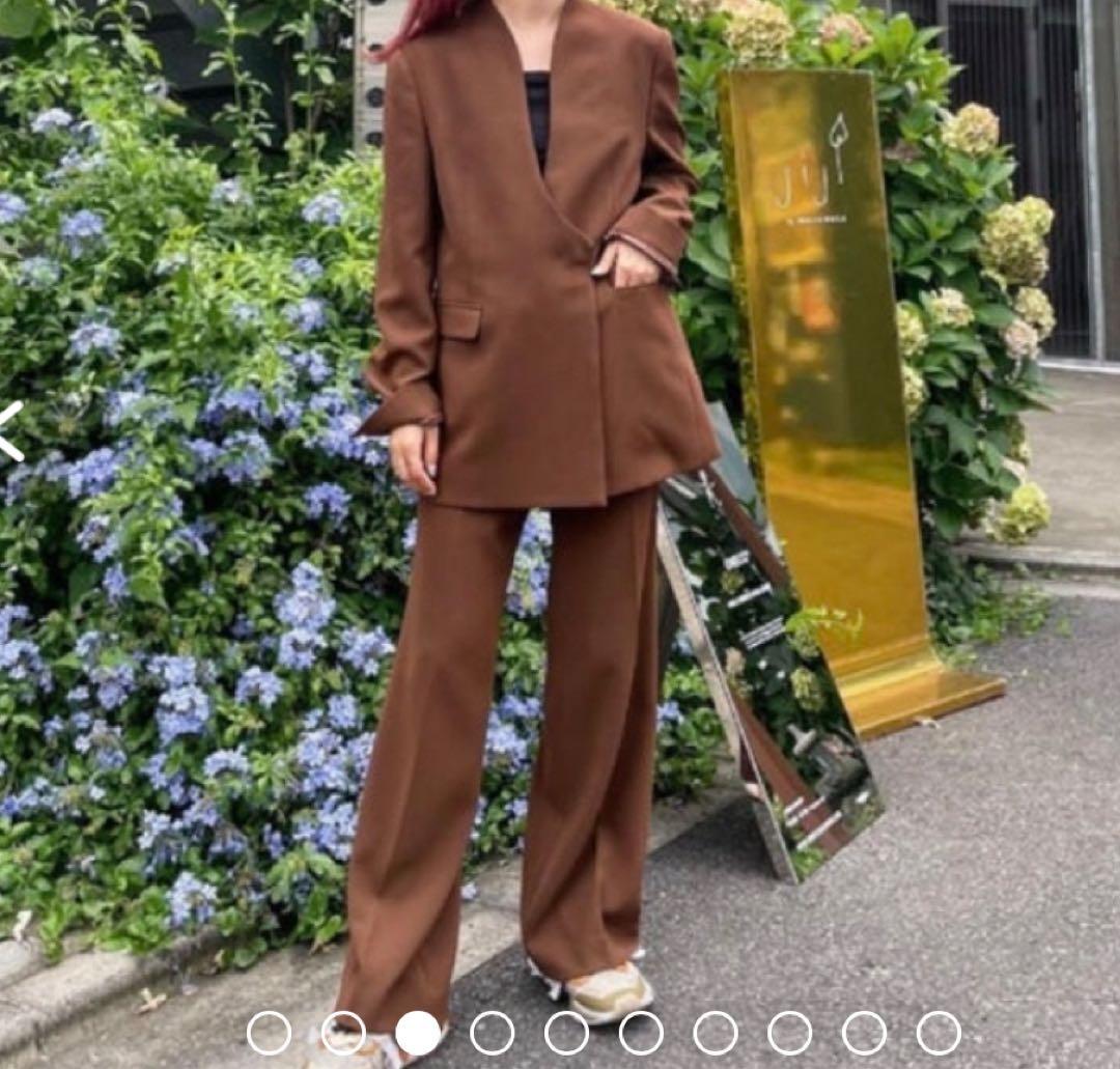 Mame Kurogouchi ノーカラージャケット ブラウン