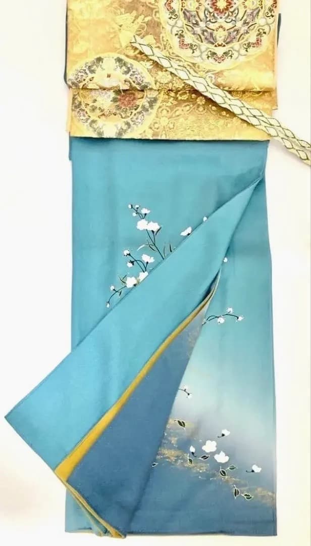 美品 正絹訪問着 落ち着いた寒色系 聡明なお色柄 祝宴 ご披露宴 ご卒業ご入学式