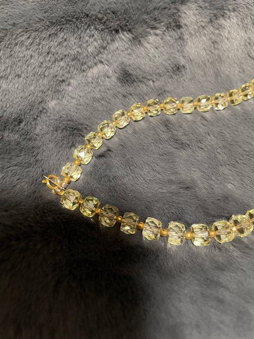 レモンクォーツキラキラネックレスK18