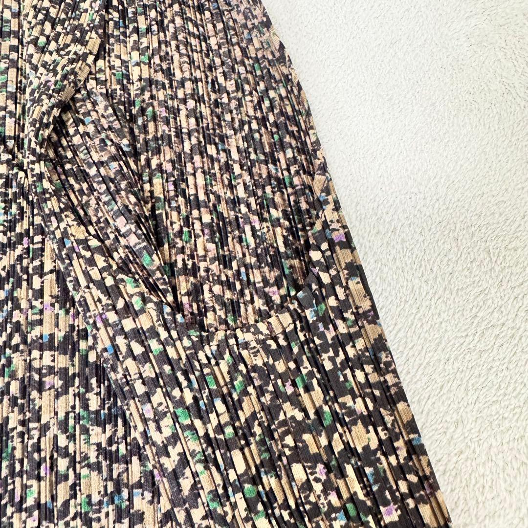 極美品✨PLEATS PLEASE モザイク柄　ノースリーブ　チュニック