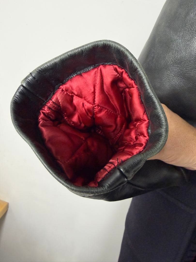 ジンヤワタナベマンx gloverall 袖レザーダッフルコート 紺　サイズM