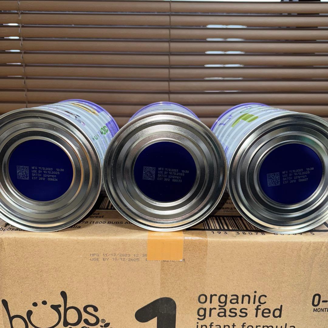 バブズ 牛 オーガニック粉ミルク 0-6ヶ月 3缶セット ステップ1