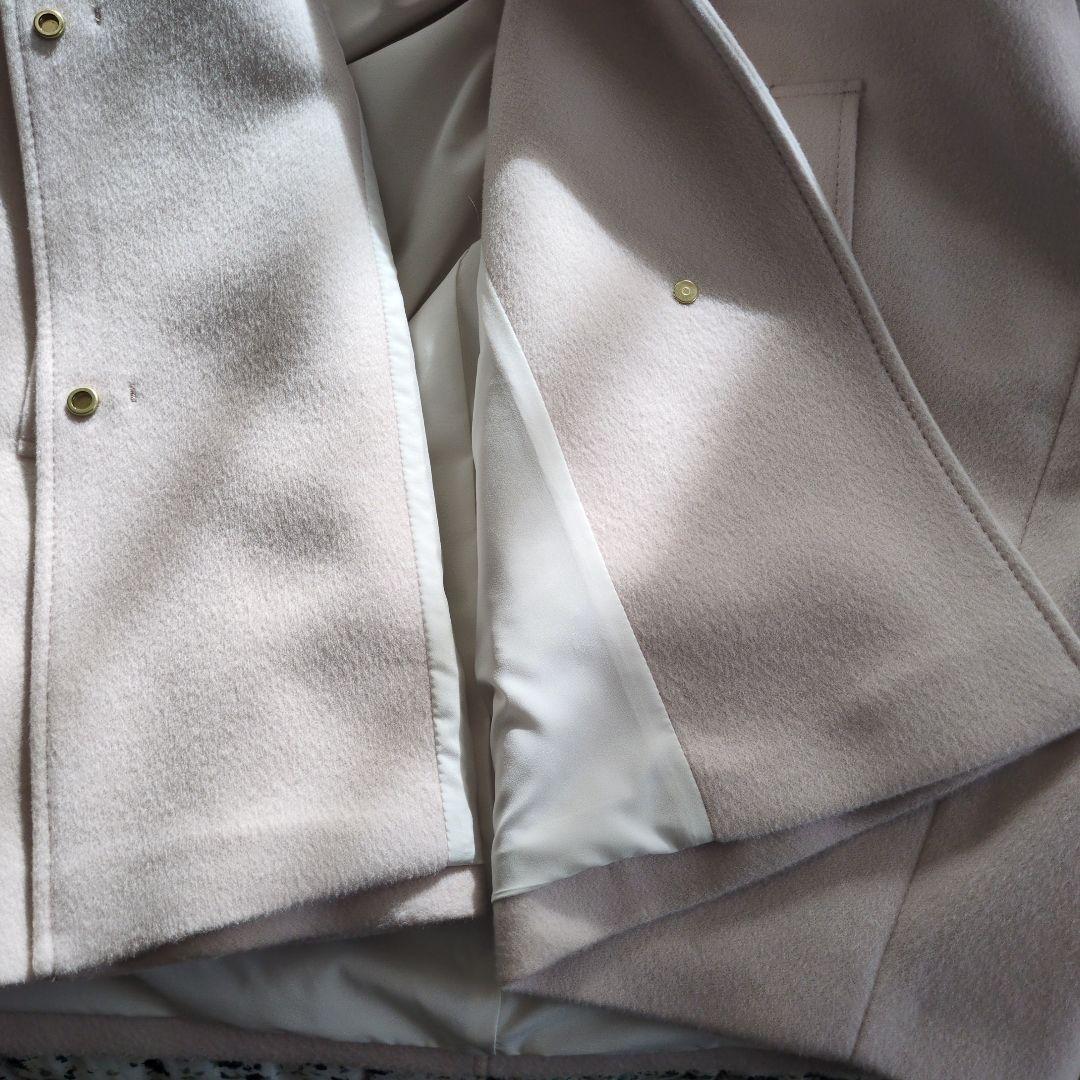 美品☆23区 ウールカシミヤビーバー フード付き ショートコート ベージュ