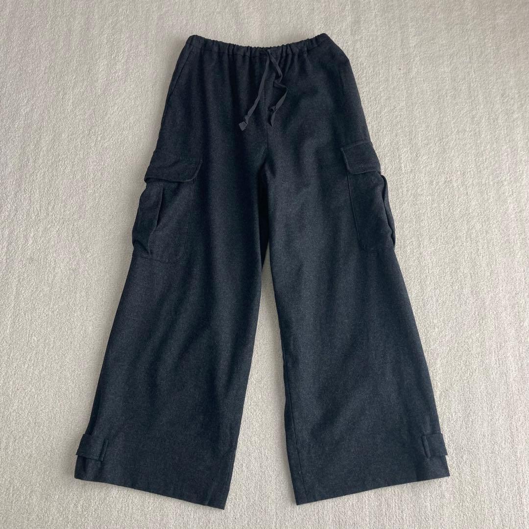 6 ROKU ロク カーゴパンツ ワークパンツ ワイド 38 M グレー 秋冬