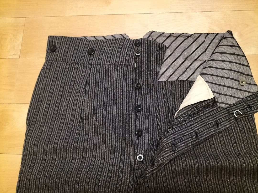 50s フレンチワークパンツ　ストライプ柄　W88cm