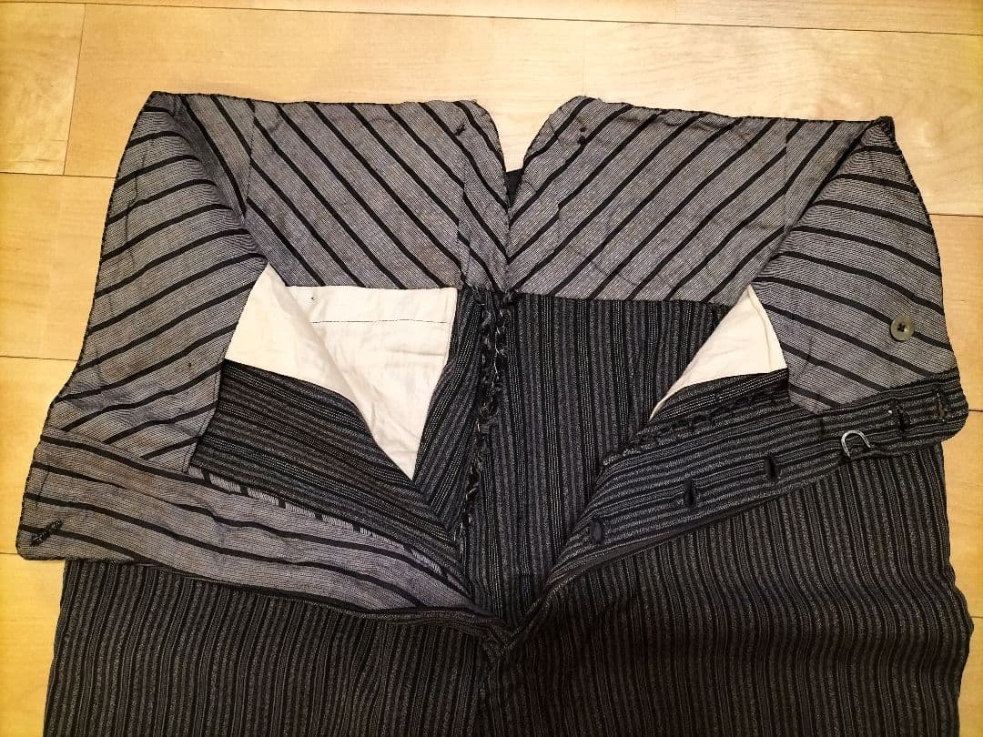 50s フレンチワークパンツ　ストライプ柄　W88cm