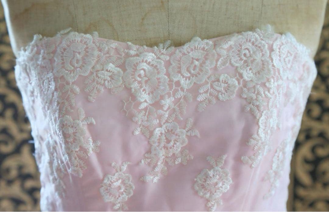 ♡淡い桜ピンクの高級ウエディングドレス7号9号11号S~Lサイズカラードレス♡