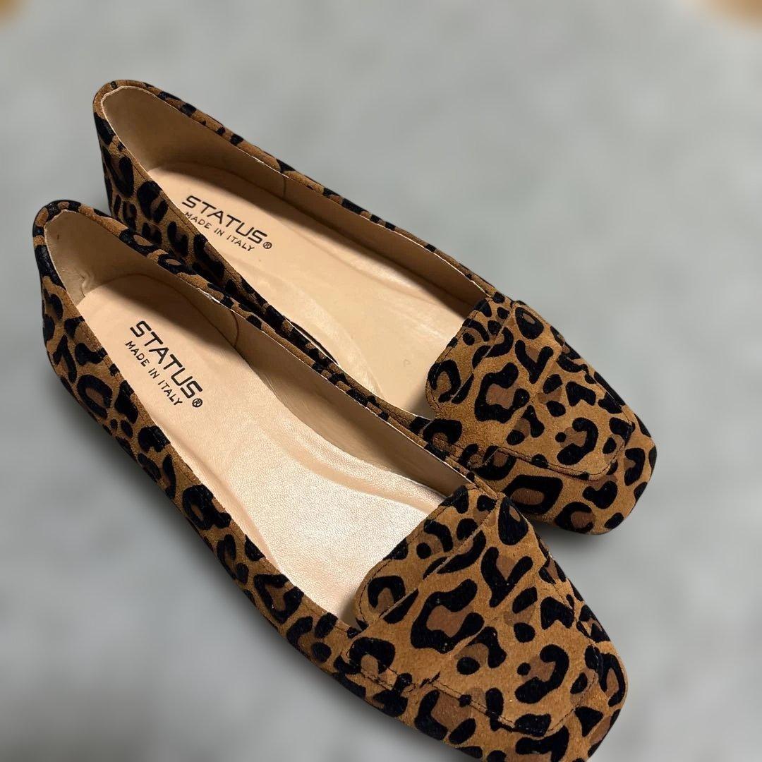 極美品　STATUS ステイタス　スクエアトウ フラットシューズ　パンプス