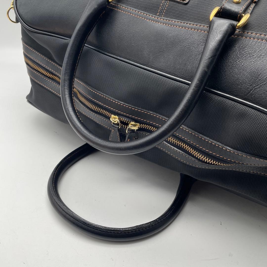 バーバリー ゴルフ ノバチェック pvc ボストンバッグ 2way 旅行 黒