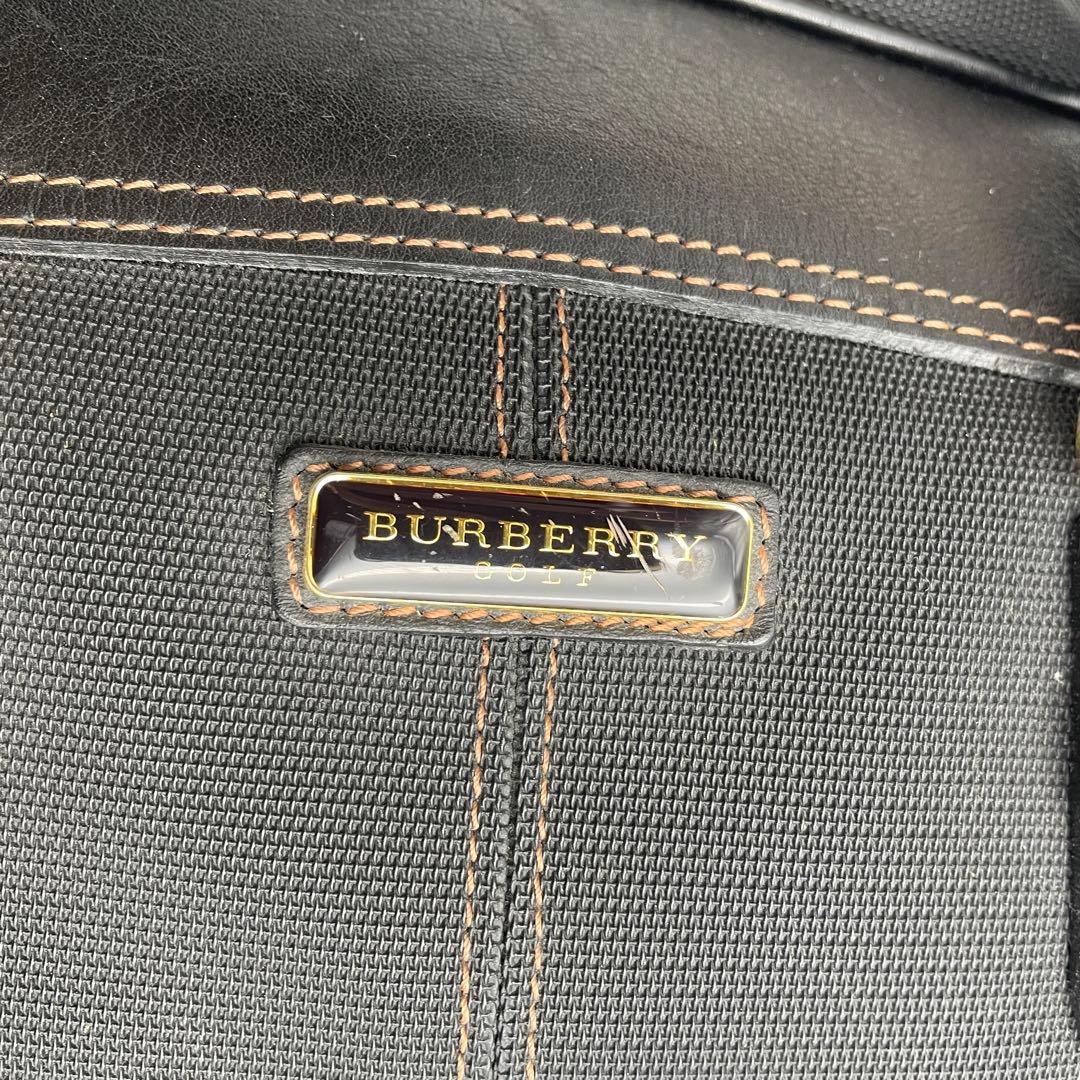 バーバリー ゴルフ ノバチェック pvc ボストンバッグ 2way 旅行 黒