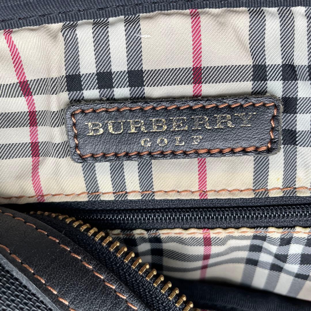 バーバリー ゴルフ ノバチェック pvc ボストンバッグ 2way 旅行 黒