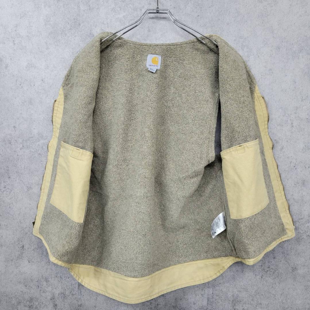 古着 90s メキシコ製 カーハート ダックジャケット ベスト ベージュ L
