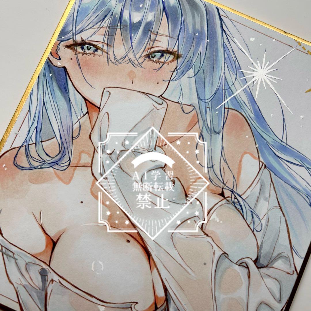 Ⅸ*様 一点物 オリジナル 色紙 手描きイラスト アナログ 女の子 創作 原画