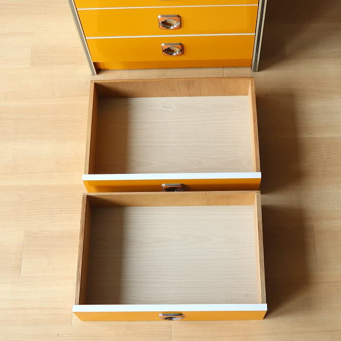 レトロポップ 整理タンス 昭和レトロ おもちゃ箱 スペースエイジ 黄色