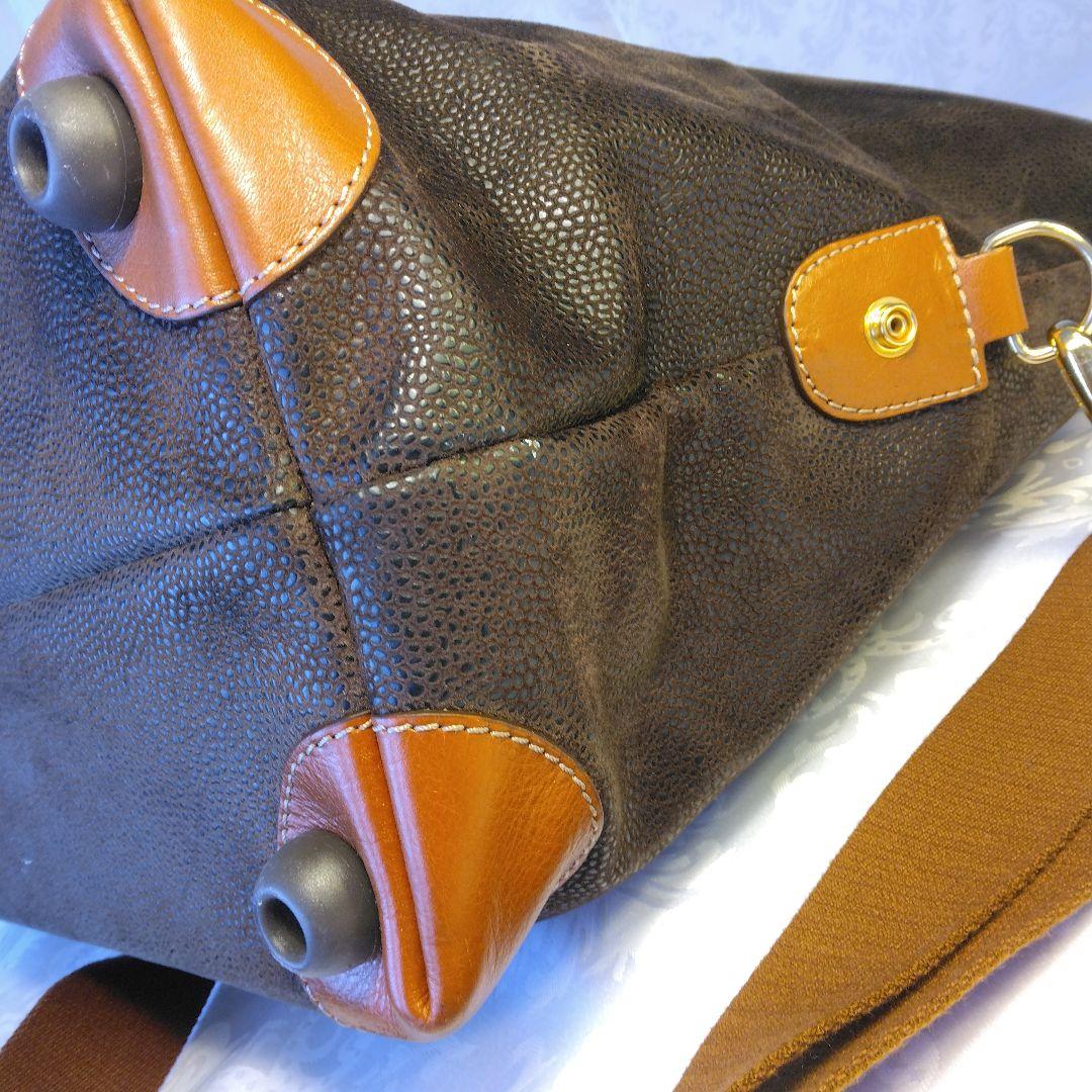 BRIC'S ブリックス ダークブラウン ２WAY ボストンバッグ オールレザー