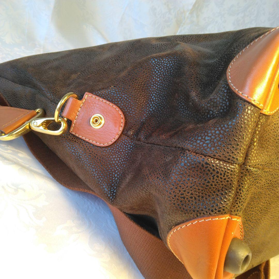 BRIC'S ブリックス ダークブラウン ２WAY ボストンバッグ オールレザー