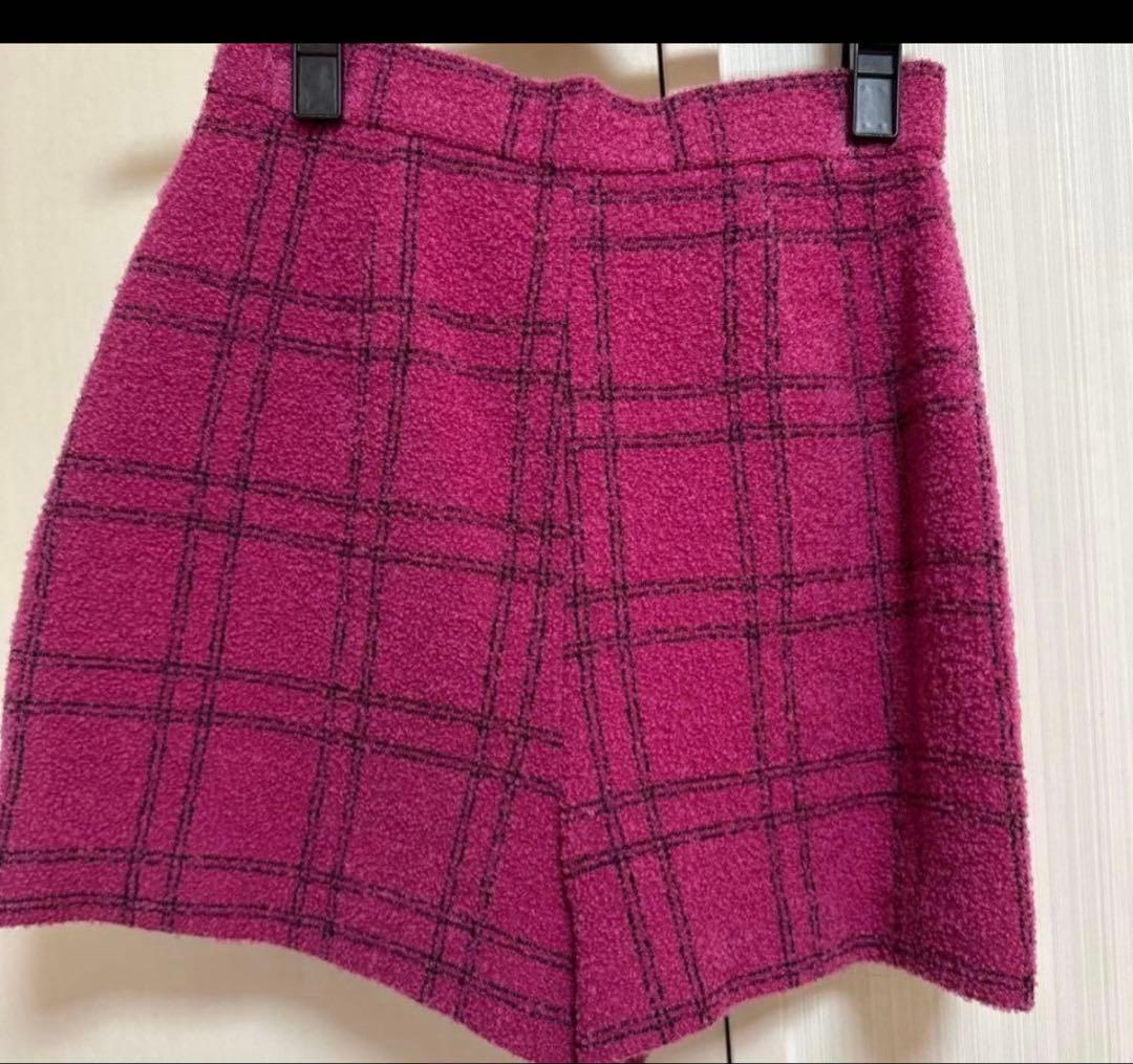sheler ピンクチェック ミニスカート　Sサイズ