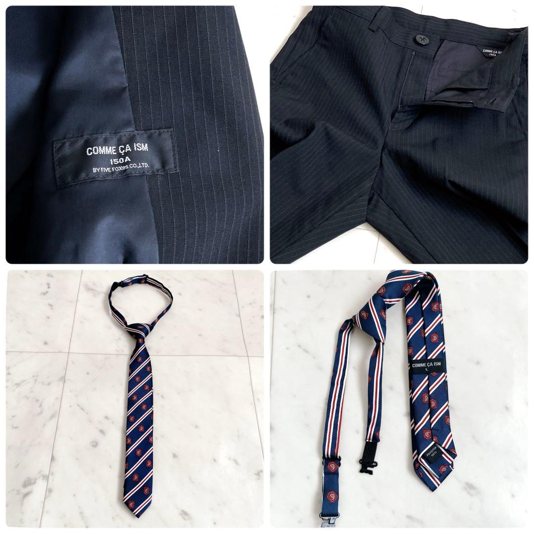 ✨コムサイズム　フォーマルスーツ4点セット　ピンストライプ　ブラック　150
