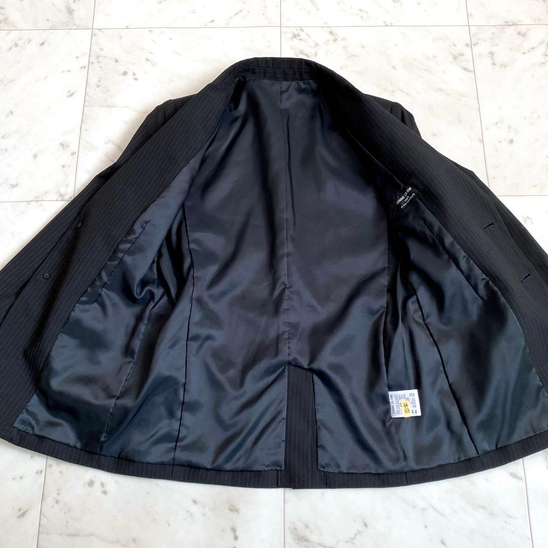 ✨コムサイズム　フォーマルスーツ4点セット　ピンストライプ　ブラック　150