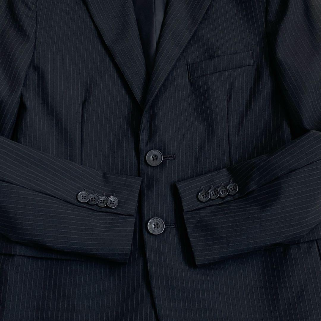 ✨コムサイズム　フォーマルスーツ4点セット　ピンストライプ　ブラック　150