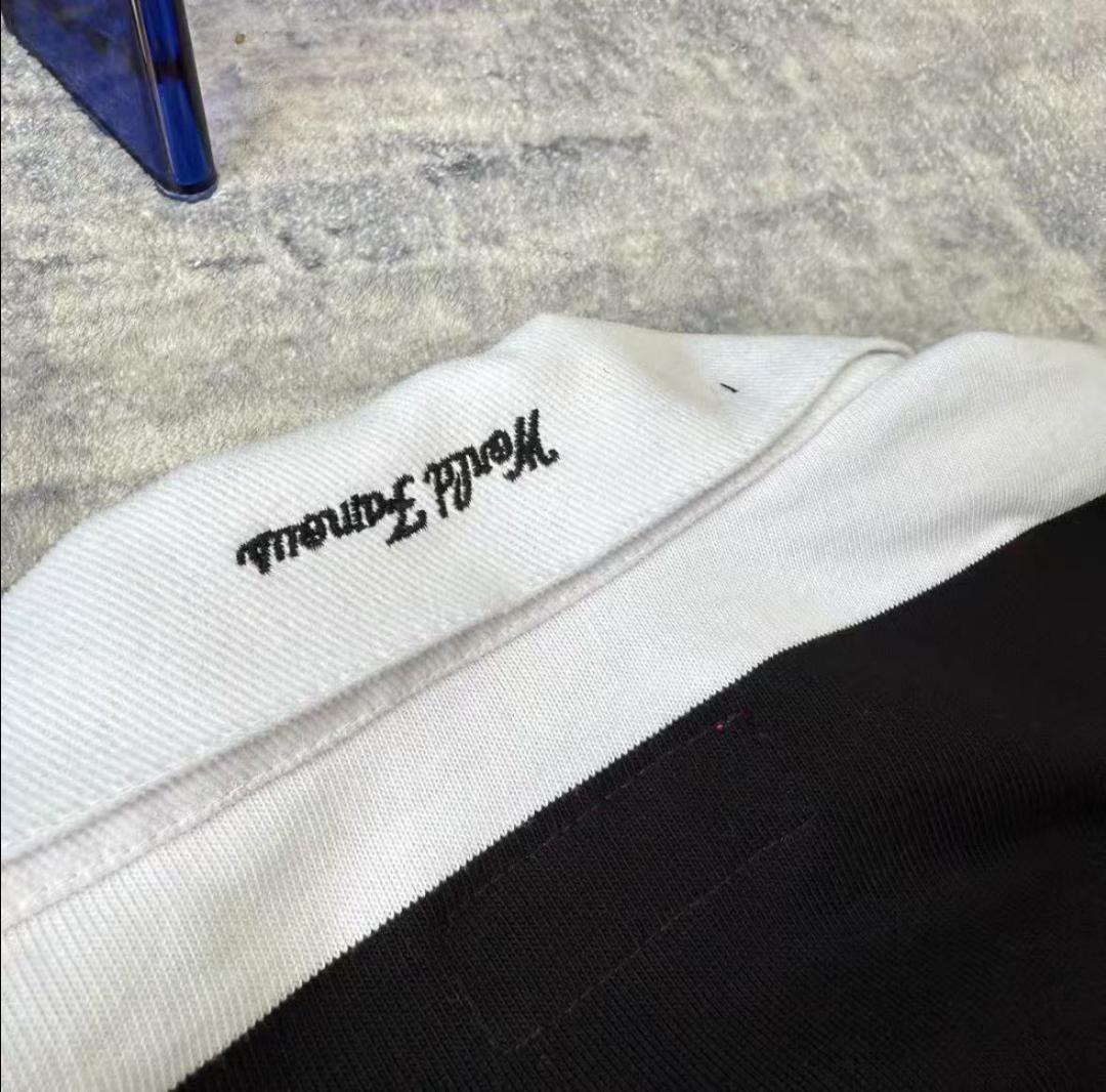 美品Supreme ラガーシャツ M 黒/白 ストライプ