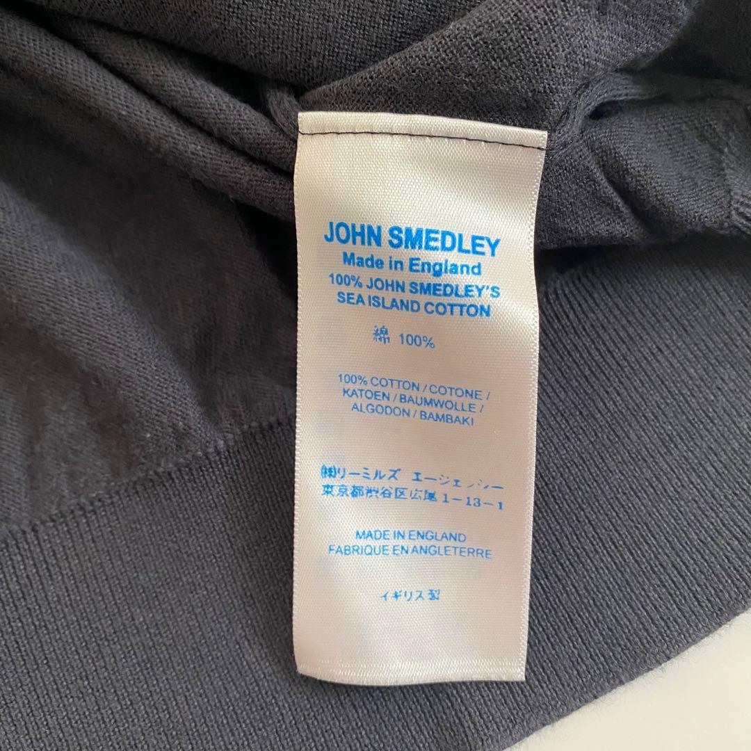 john smedley ニットポロ シーアイランドコットン XL ネイビー