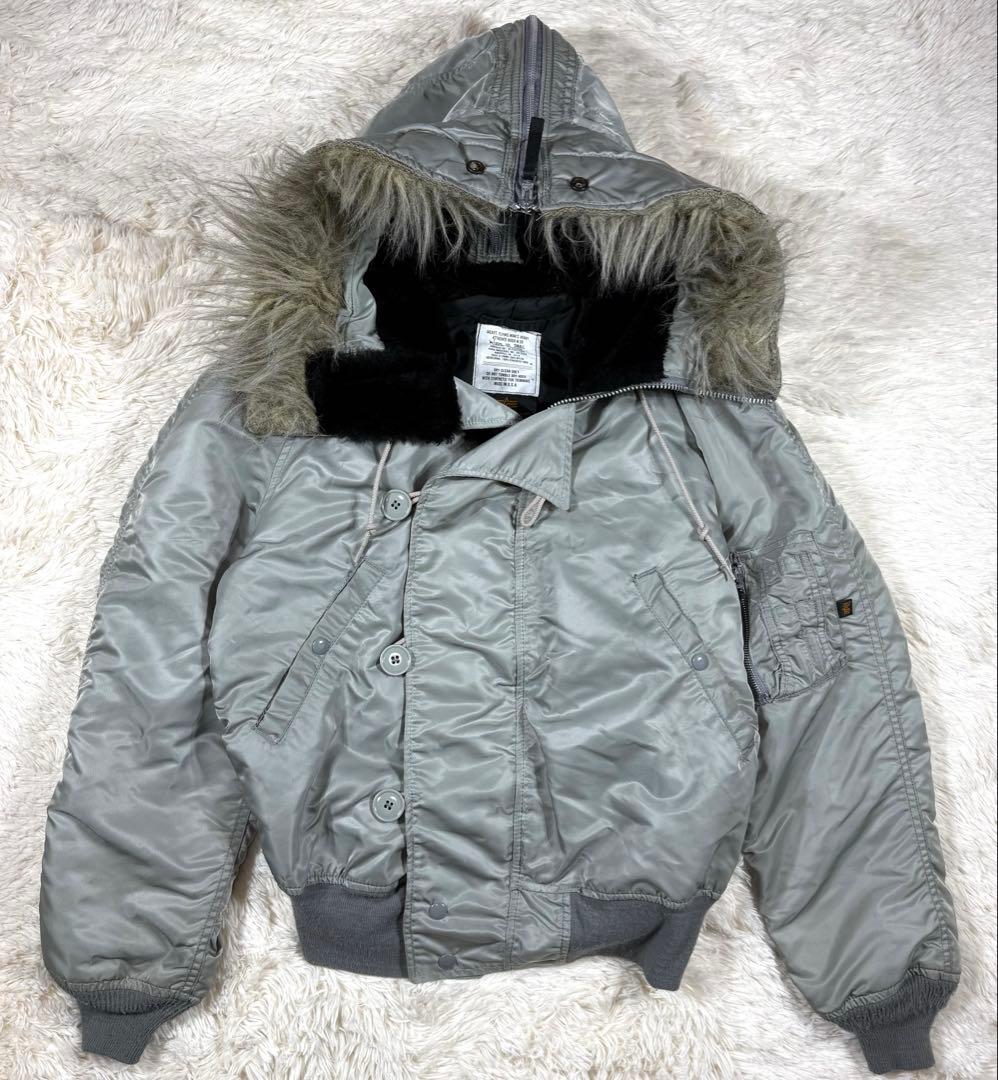 90s ALPHA N-2B フライトジャケット シルバー アメリカ製