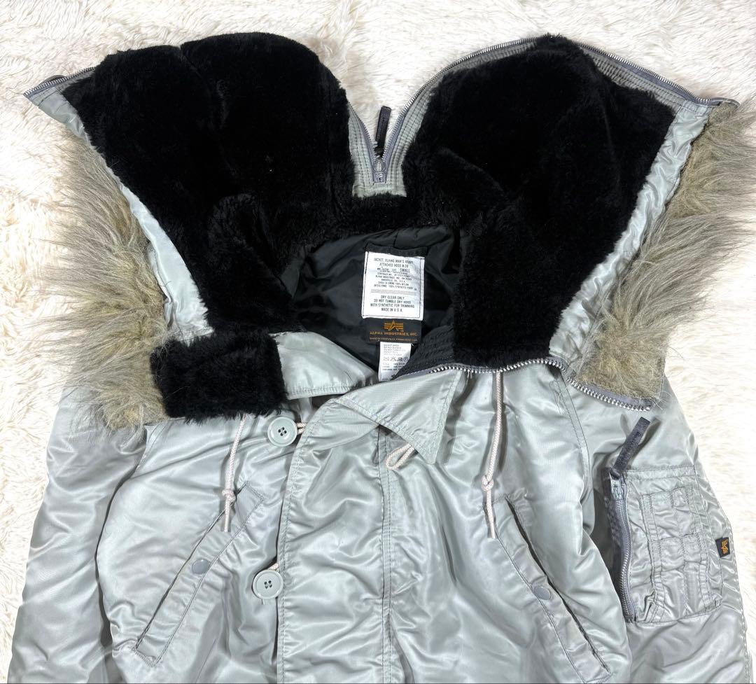 90s ALPHA N-2B フライトジャケット シルバー アメリカ製