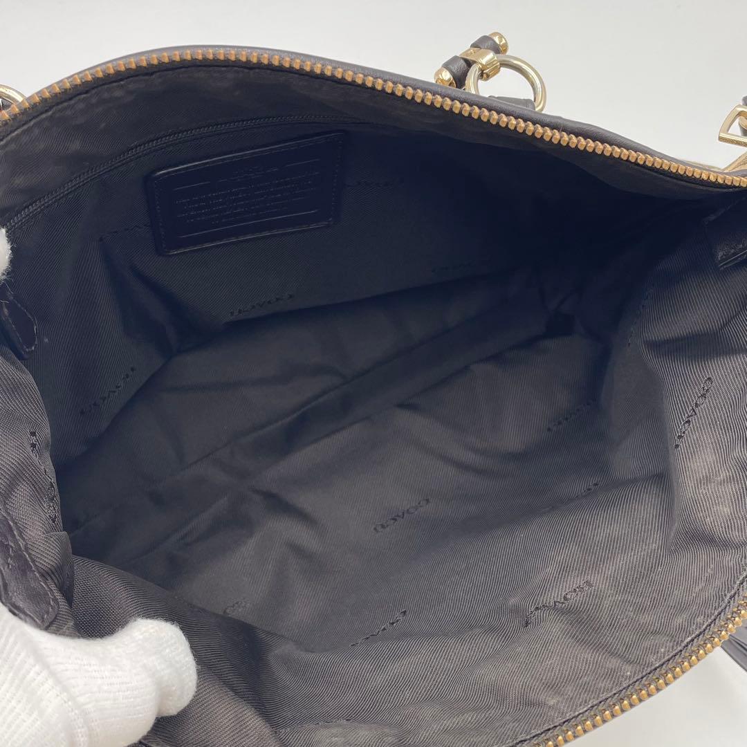 極美品✨保存袋付 コーチ 2way トート ショルダーバッグ キャンバス×レザー