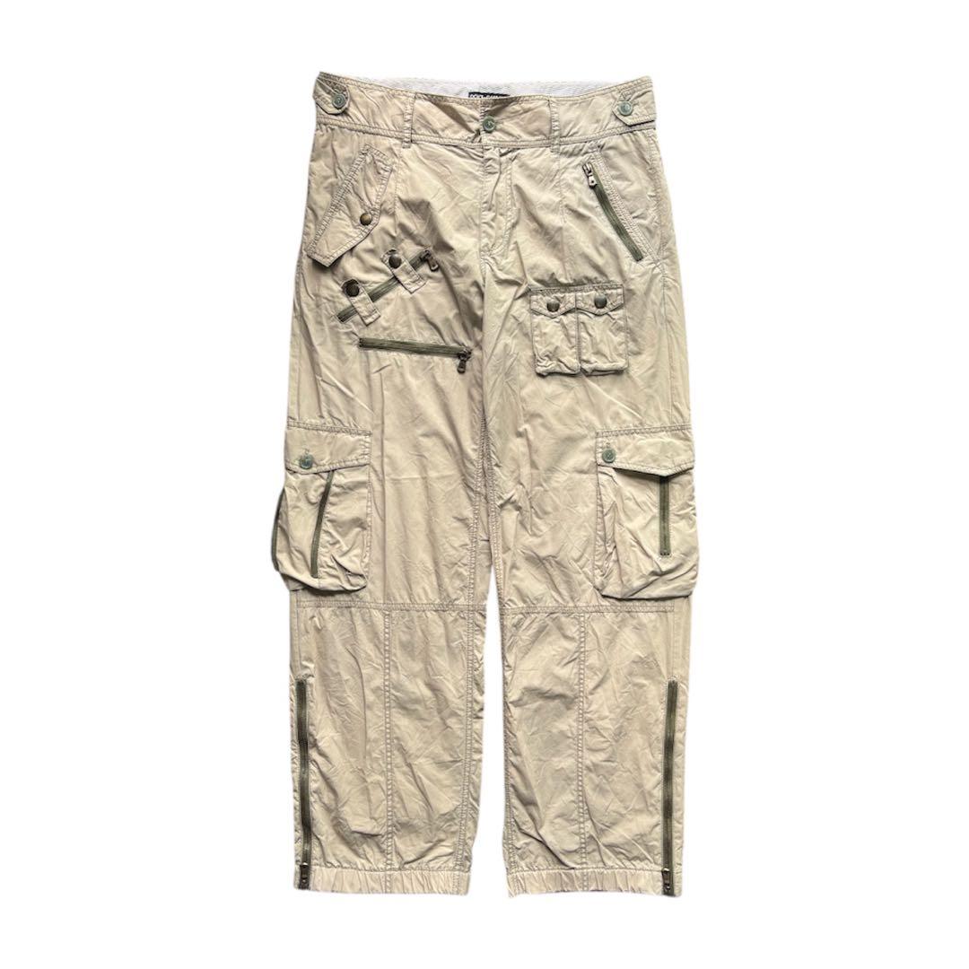希少 DOLCE&GABBANA 00s ミリタリー ギミック カーゴパンツ