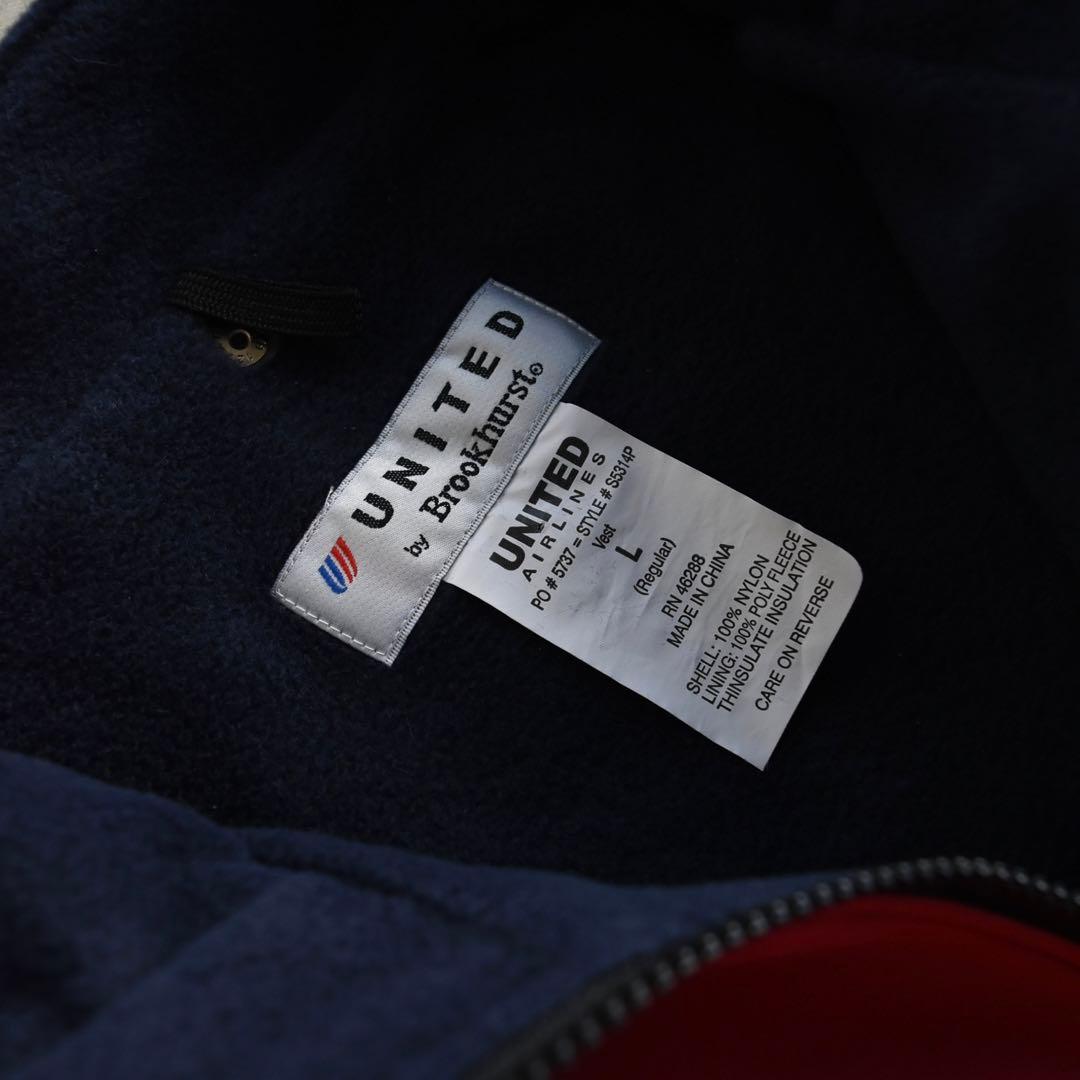 90s UNITED ユナイテッド航空 ナイロンベスト 企業物 未使用 L