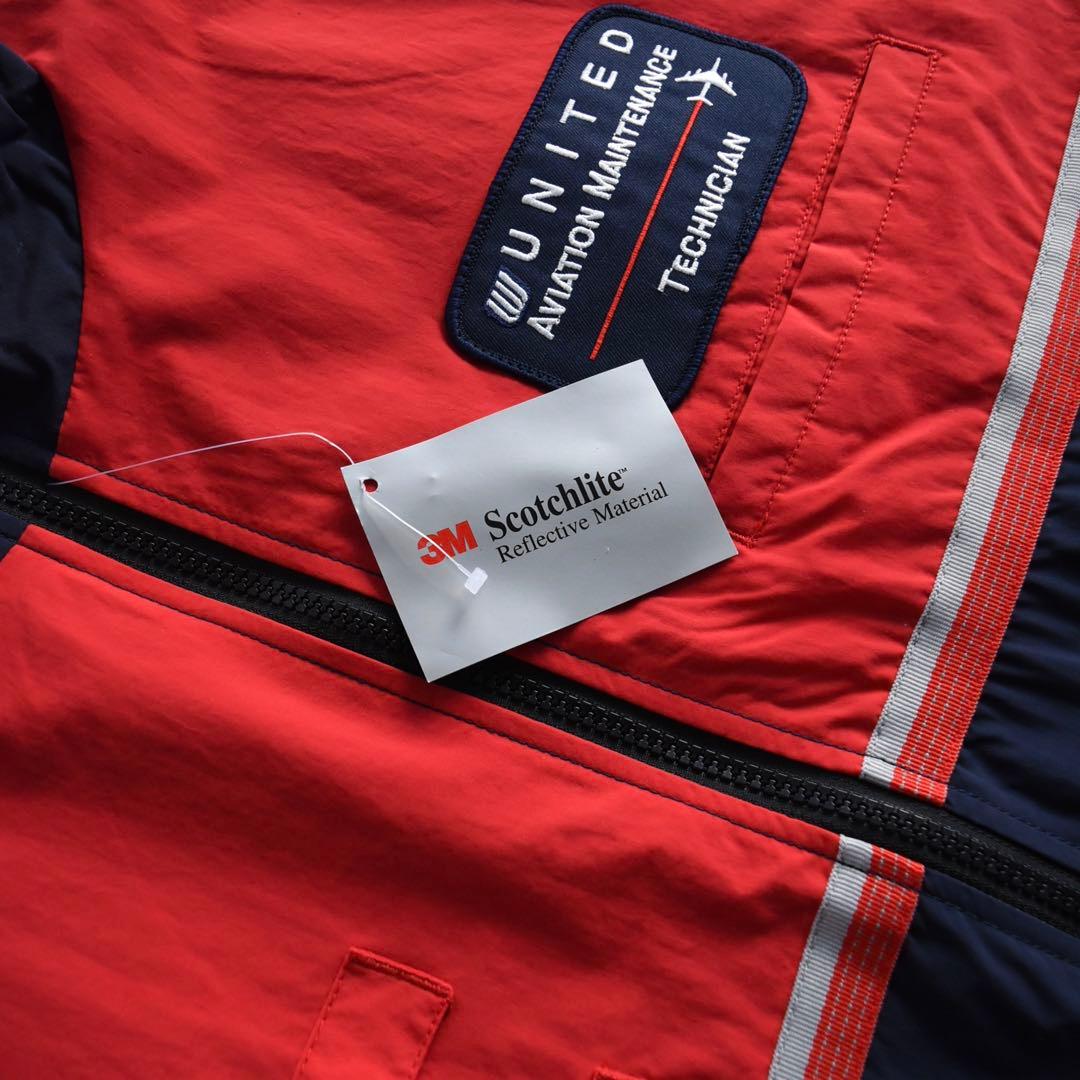 90s UNITED ユナイテッド航空 ナイロンベスト 企業物 未使用 L