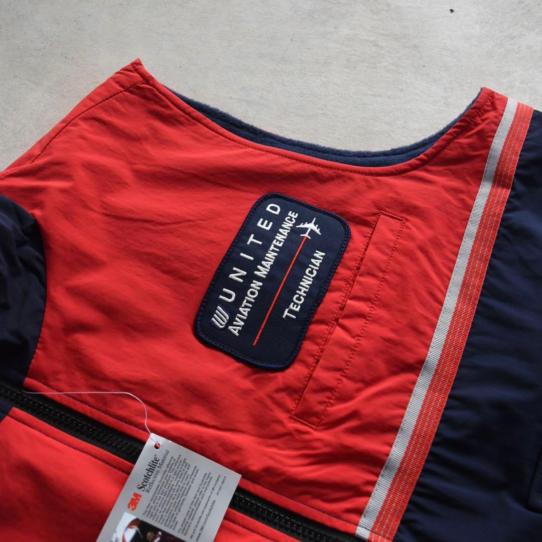 90s UNITED ユナイテッド航空 ナイロンベスト 企業物 未使用 L