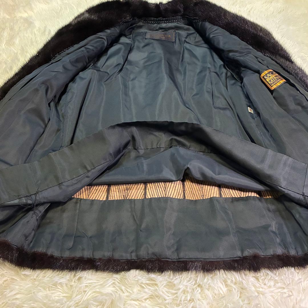 美品 SAGA MINK 毛皮 ゴールドタグ 金タグ ダークブラウン 11