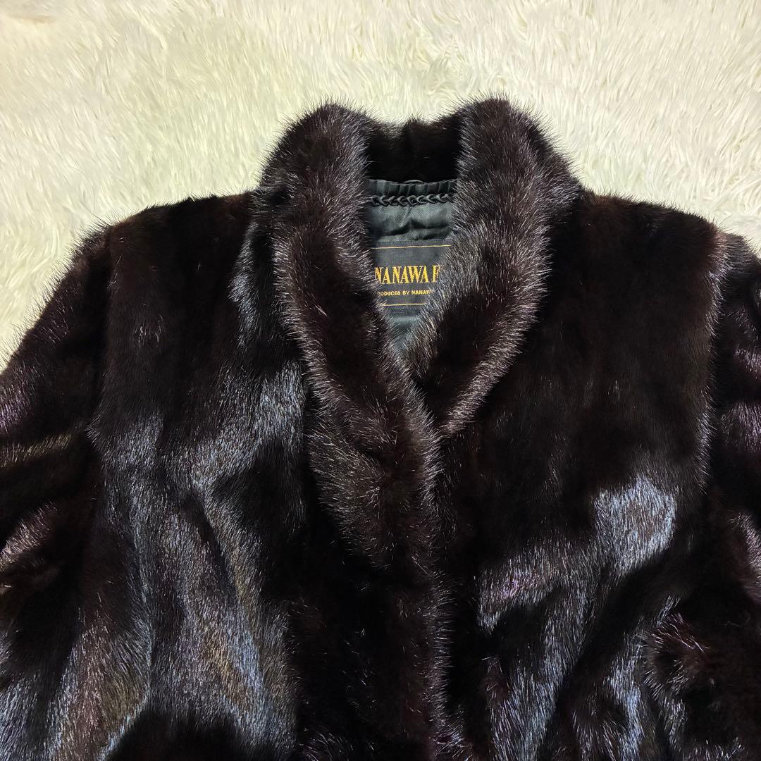 美品 SAGA MINK 毛皮 ゴールドタグ 金タグ ダークブラウン 11