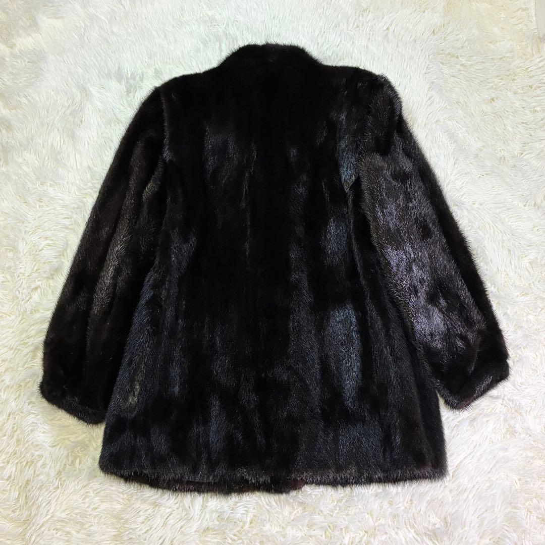 美品 SAGA MINK 毛皮 ゴールドタグ 金タグ ダークブラウン 11