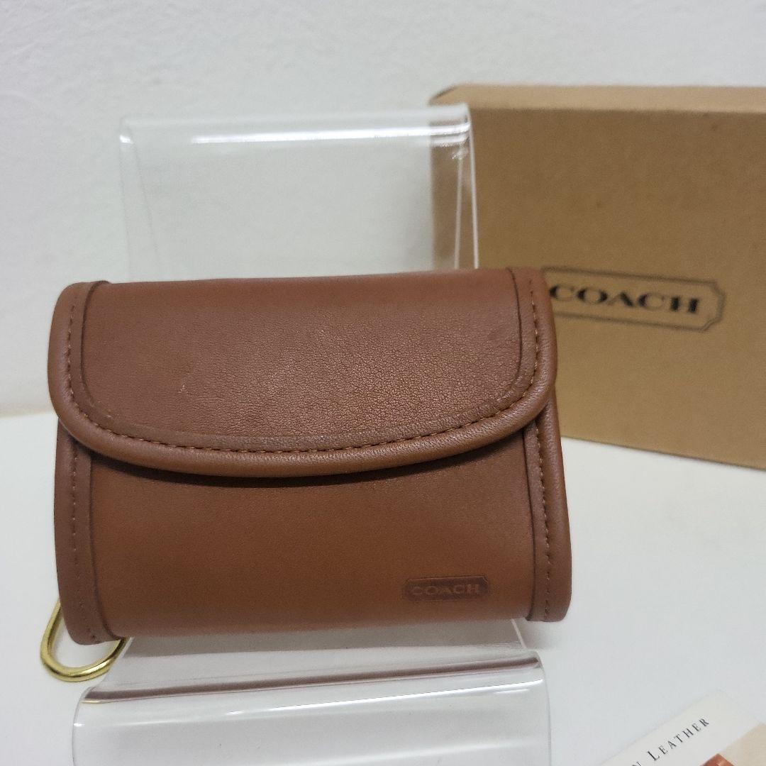 ケ*ん様 美品✨️コーチ ケース キーリング付き コンパクト レザー キャ