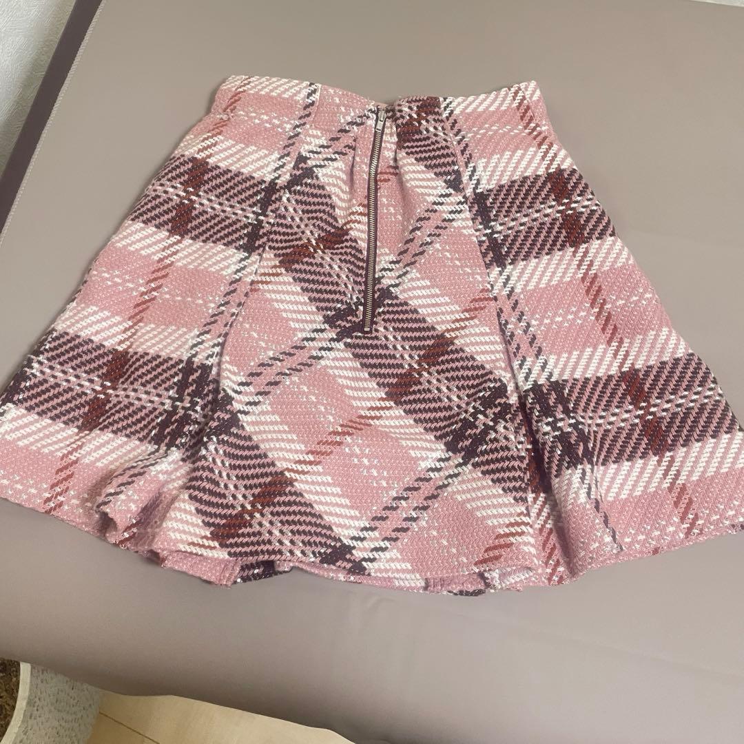 SNIDEL ロービングチェックミニスカート PNK 1 即日発送