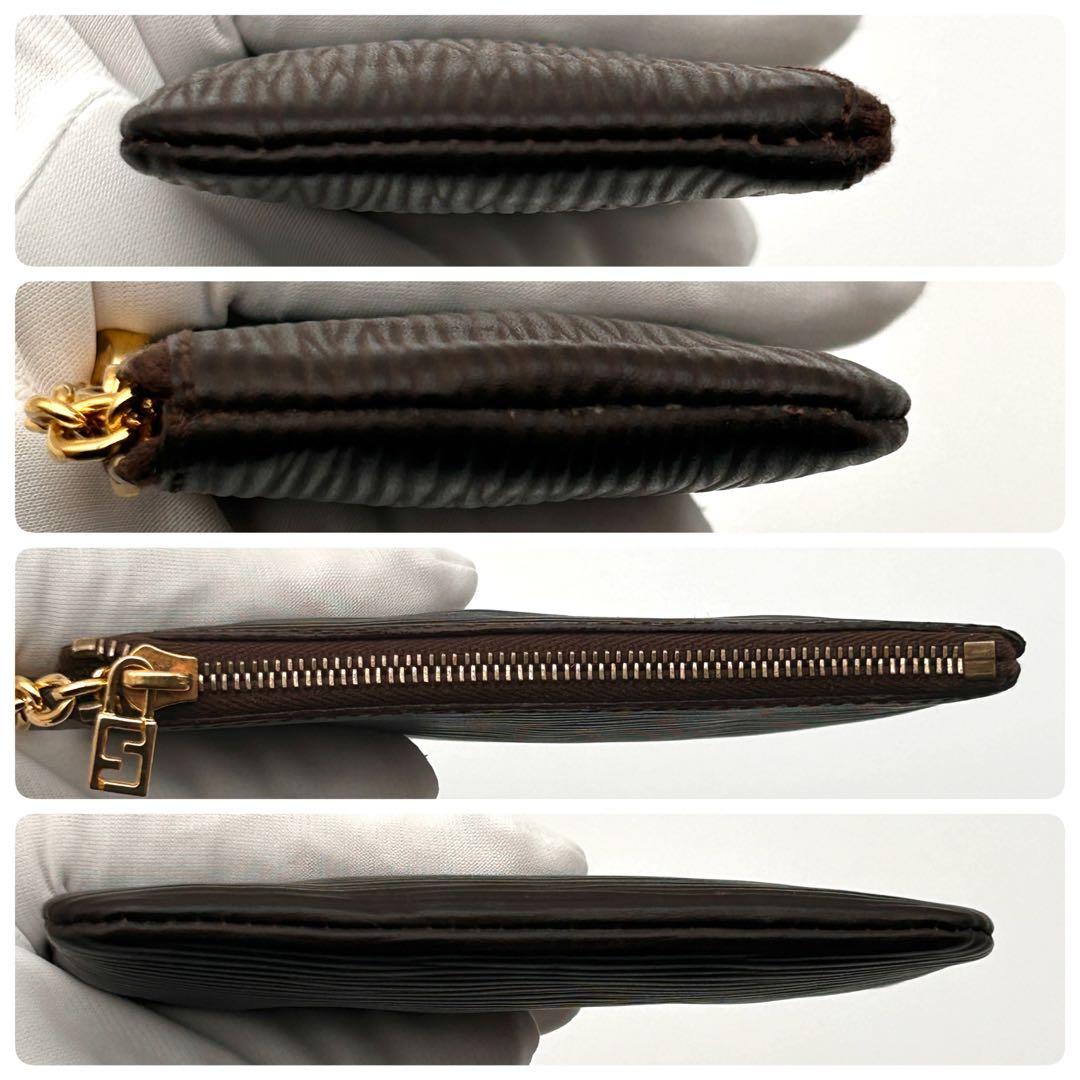 レア美品✨ FENDI フェンディ ケース レザー ダークブラウン