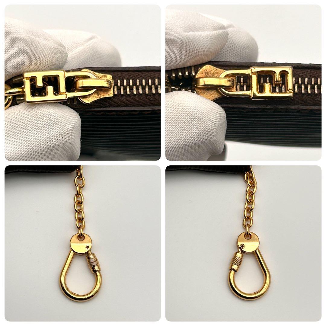 レア美品✨ FENDI フェンディ ケース レザー ダークブラウン