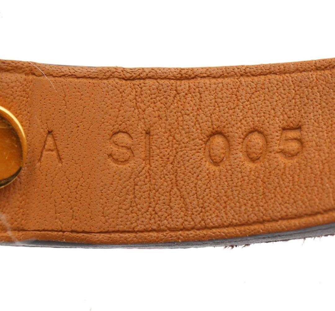 E2802 美品 エルメス ミニドッグ ドゥブルトゥール レザー ブレスレット