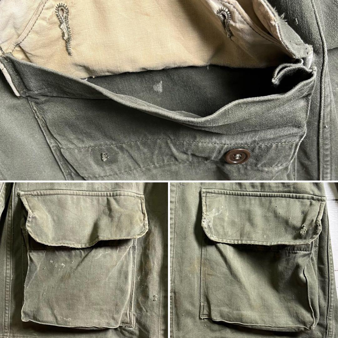 60s 【レア個体】 フランス軍 M64 実物 フィールドジャケット パーカー付