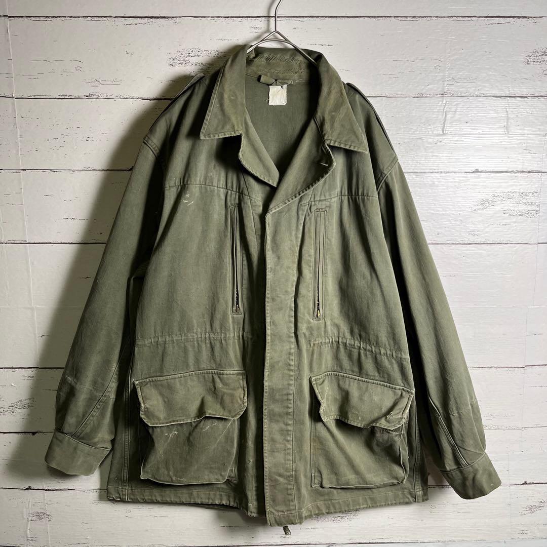 60s 【レア個体】 フランス軍 M64 実物 フィールドジャケット パーカー付