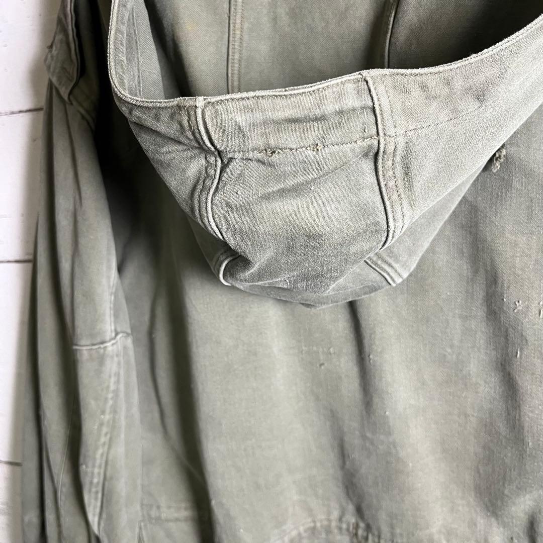 60s 【レア個体】 フランス軍 M64 実物 フィールドジャケット パーカー付