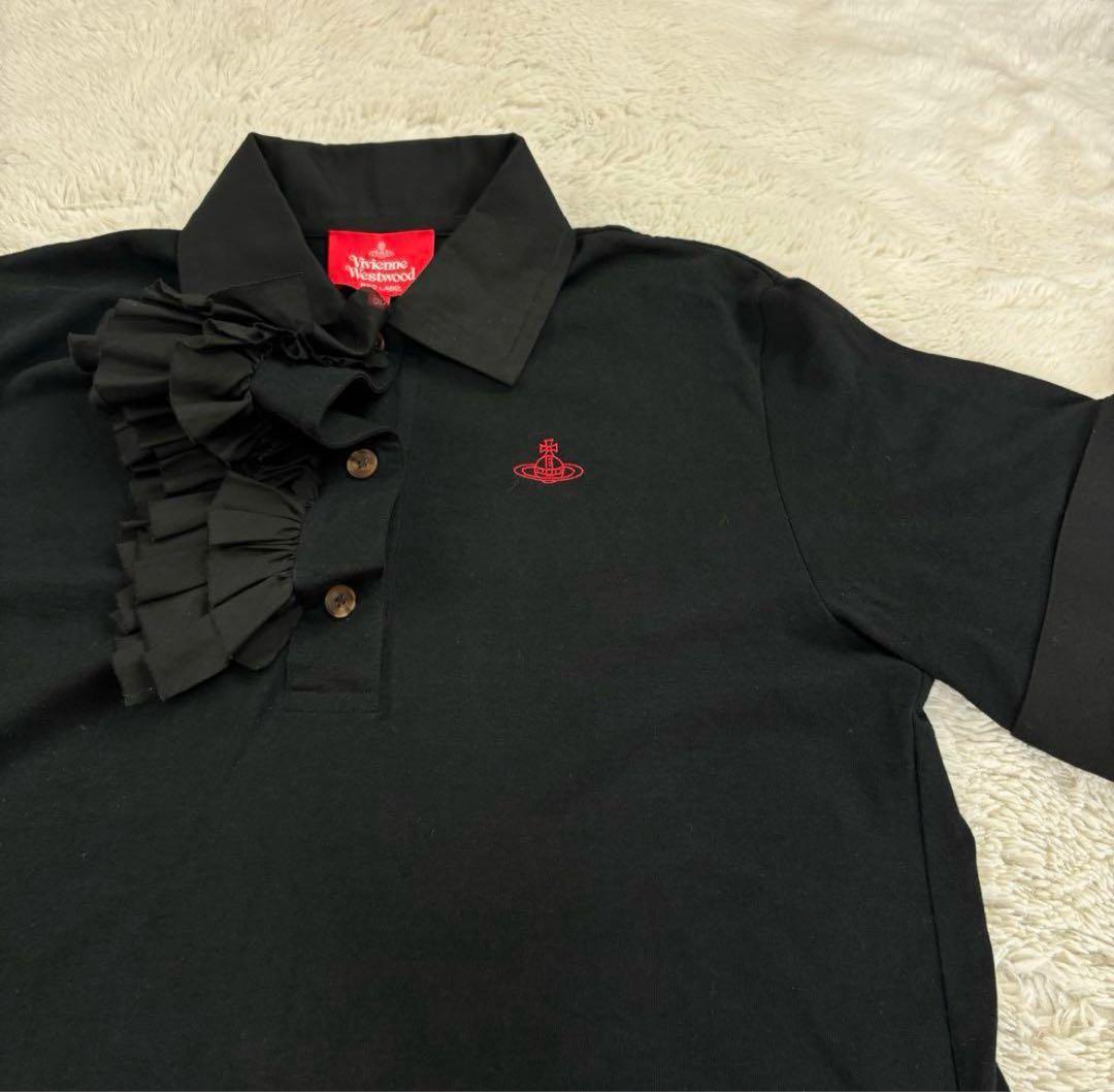 ヴィヴィアンウエストウッドレッドレーベル　フリル　アシンメトリー　黒