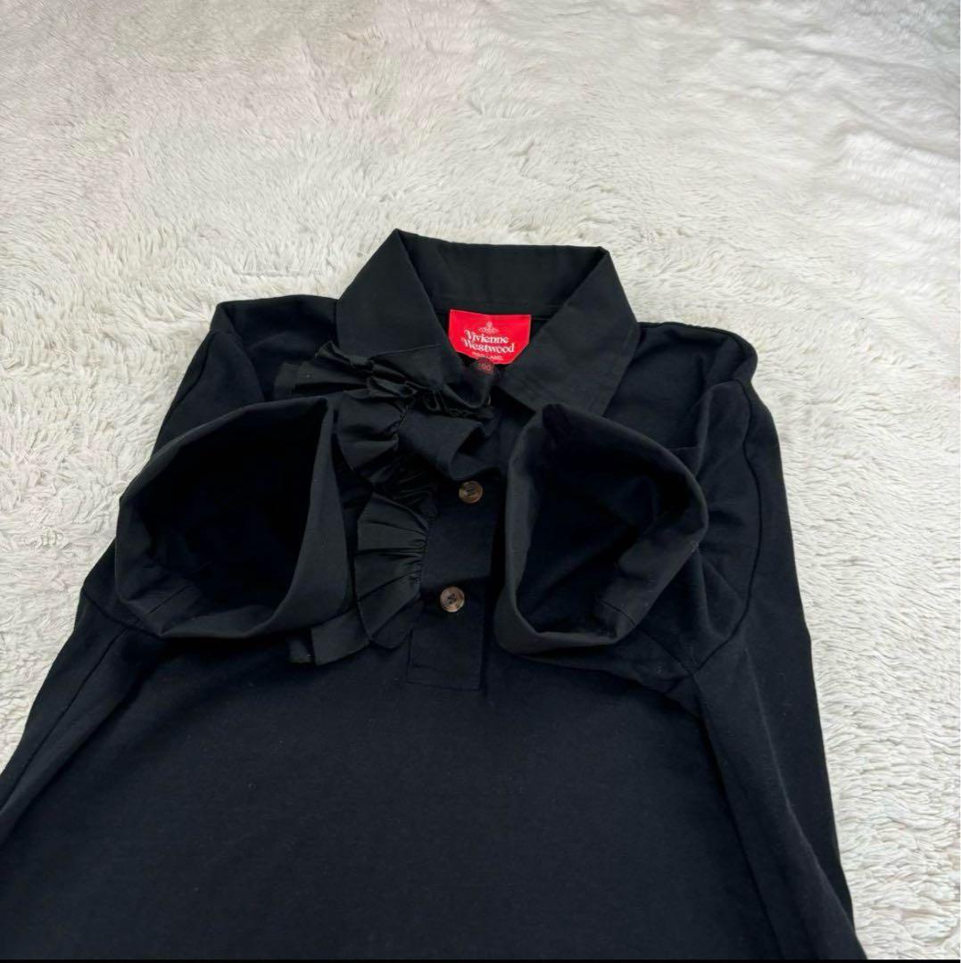 ヴィヴィアンウエストウッドレッドレーベル　フリル　アシンメトリー　黒