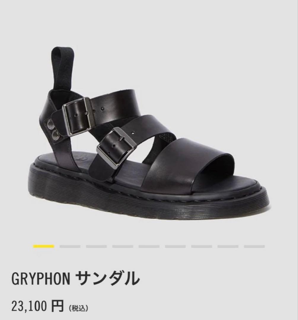 新品 Dr.Martin レザーサンダル GRYPHON 定価2.3万円 黒