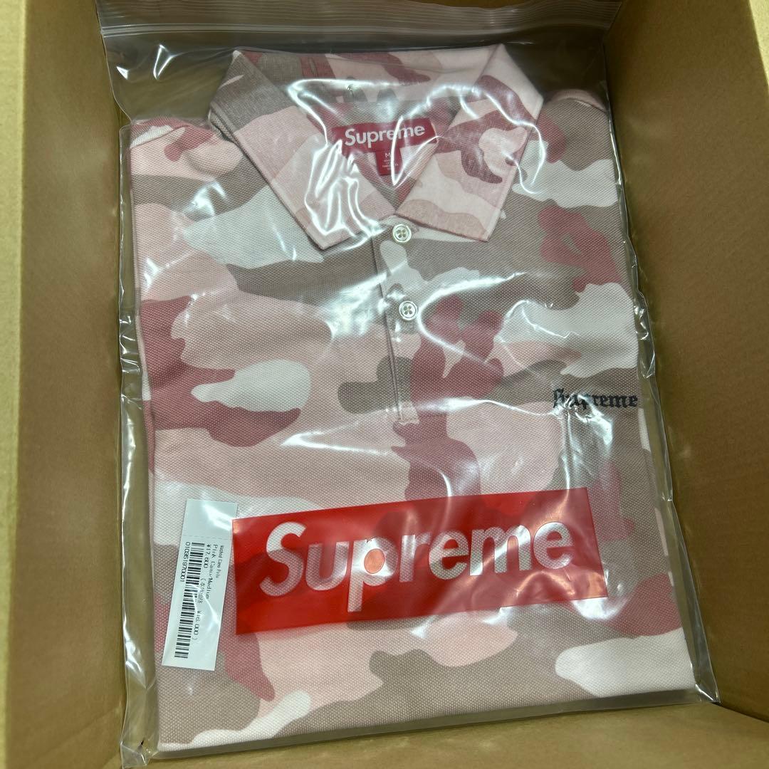 Supreme Washed Camo Polo ピンク カモフラ ポロシャツ